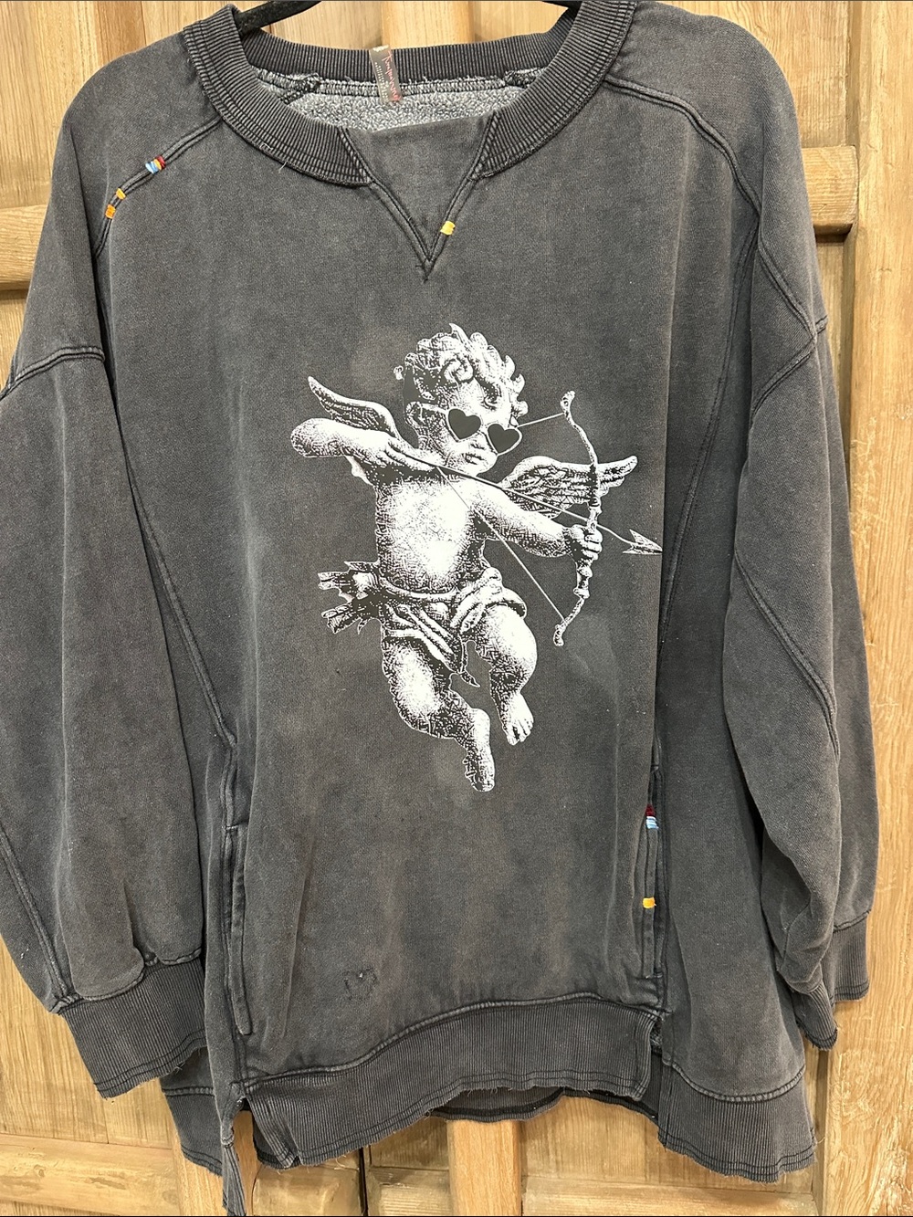 Free people Graphic Cherub sweatshirt we the free custom
